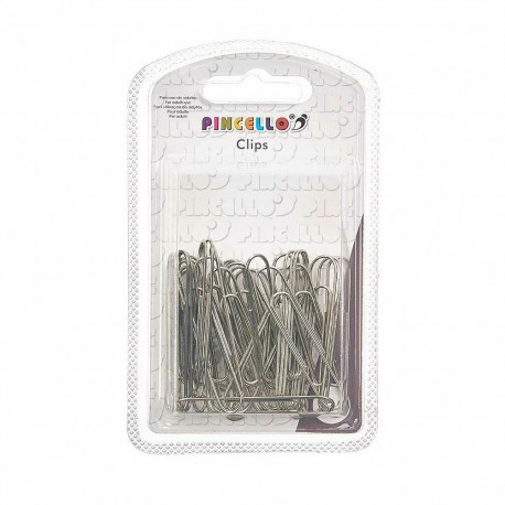 Clips Pincello 383 383 Silver Metal Large (24 Units)