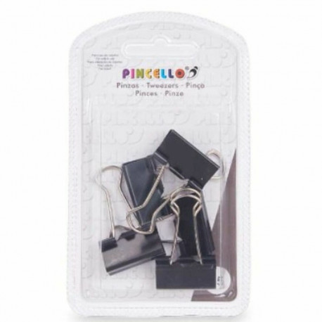 Зажимы Pincello 391 Чёрный Металл Клип Средний (24 штук)