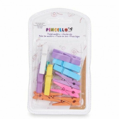 Зажимы Pincello 397 Разноцветный Деревянный Средний (24 штук)