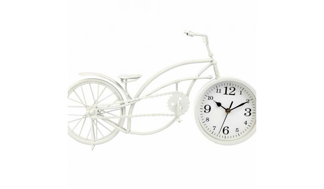 Table clock Bicycle White Metal 42 x 24 x 10 cm (4 Units)