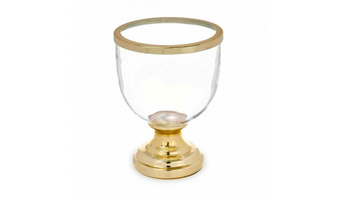 Candleholder Wineglass Golden Steel 17,3 x 23,5 x 17,3 cm (6 Units)