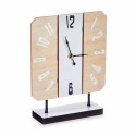 Table clock White Metal MDF Wood 22 x 28 x 7 cm (6 Units)