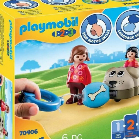 Playset Playmobil 1.2.3 Koer Poisid 70406 (6 pcs)