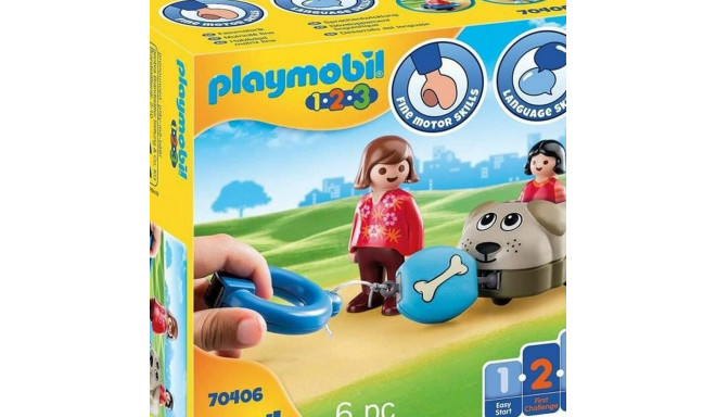 Playset Playmobil 1.2.3 Dog Boys 70406 (6 pcs)