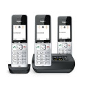 Gigaset COMFORT 500A Trio Analog/DECT telephone Caller ID Black, Silver