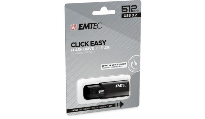 Emtec B110 Click Easy 3.2 USB flash drive 512 GB USB Type-A 3.2 Gen 2 (3.1 Gen 2) Black