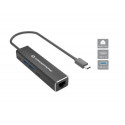 Conceptronic ABBY13B Gigabit Ethernet USB 3.2 Gen 1 Adapter with USB Hub, GbE, USB-A x 2, USB-C x 2