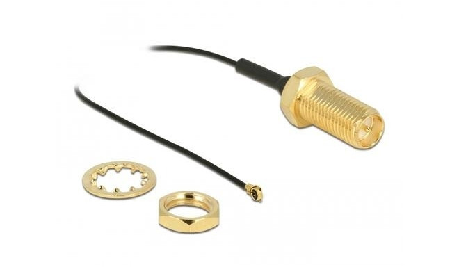 DeLOCK Antenna Cable RP-SMA jack bulkhead to I-PEX Inc., MHF 4 plug 0.81 35 cm thread length 10 mm