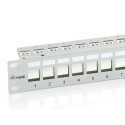 Equip 24-Port Keystone Cat.6 Shielded Patch Panel, Light Grey