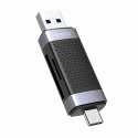 Orico CD2D-AC2-BK-EP TF/SD memory card reader, USB + USB-C (black)