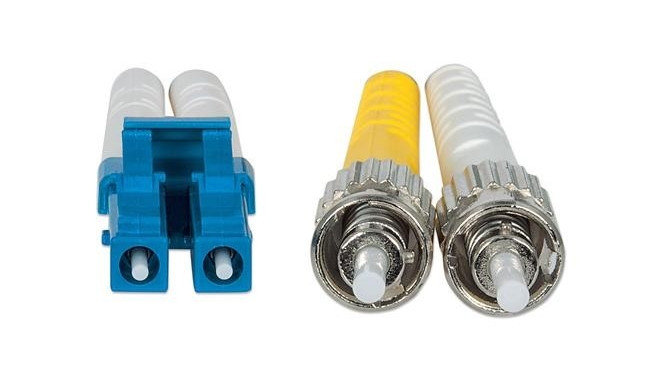 Intellinet Fiber Optic Patch Cable, OS2, LC/ST, 3m, Yellow, Duplex, Single-Mode, 9/125 µm, LSZH, Fib