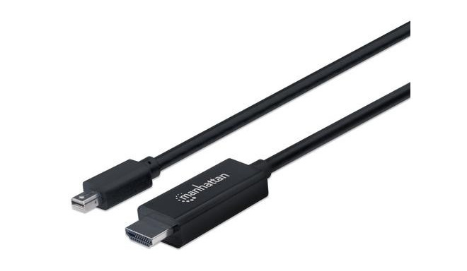 Manhattan Mini DisplayPort 1.1 to HDMI Cable, 1080p@60Hz, 1.8m, Male to Male, Black, Three Year Warr