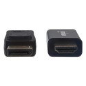 Manhattan DisplayPort 1.2 to HDMI Cable, 4K@60Hz, 1.8m, Male to Male, DP With Latch, Black, Not Bi-D