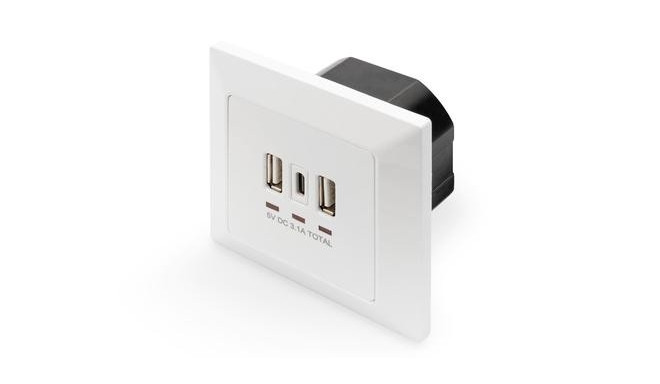 Digitus Socket with USB A & USB-C™ Ports, flush mounted ...