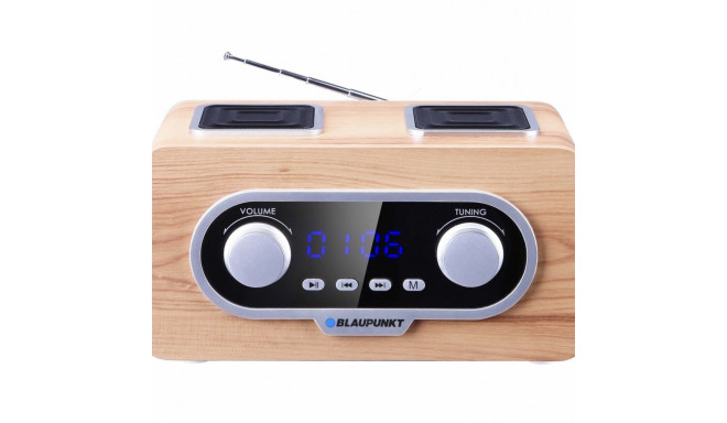 Portable radio FM PLL SD/USB/AUX with battery and clock