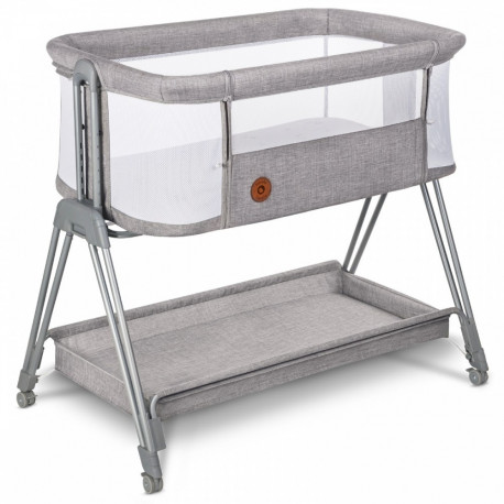 Lionelo Luna Grey Concrete 2 in 1 - co-sleeper cot and free-standing cot