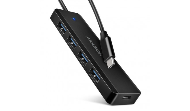 HUE-C1C 4-pordiline USB 5Gbps jaotur 19cm USB-C kaabliga