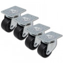 RACK castors set without locking, 4pcs