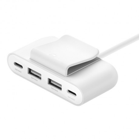 Charger 4-ports 2xUSB-C, 2xUSB-A 30W, white