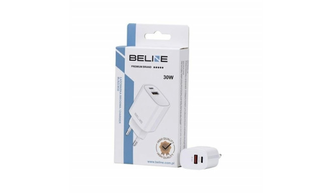 30W USB-C + USB-A valge laadija