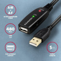 AXAGON ADR-205 USB 2.0 A-M -> A-F act. 5m cabl