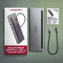 AXAGON HMC-4KX3 3x USB- A/2xHDMI/DP/GLAN/SD/PD