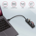 AXAGON HMA-CR3A Hub 3x USB-A SD/microSD metal