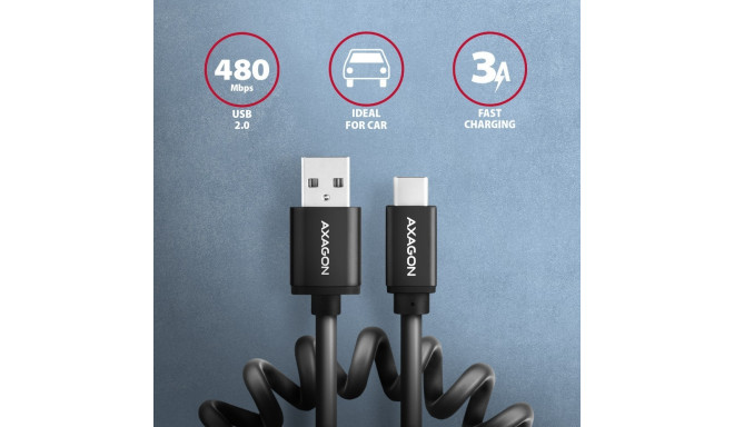 Axagon kaabel USB-A - USB-C 0,6m (BUCM-AM10TB)