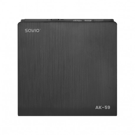 The Savio AK-59 is an external, portable slim DVD/CD drive designed for computers a