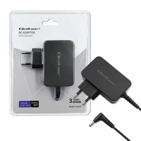 Lenovo toiteadapter 65W, 20V, 3.25A, 4.0x1.