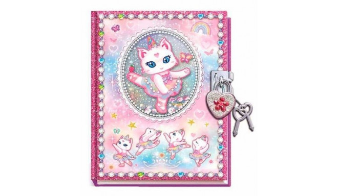 Pecoware Diary with a padlock - Cat ballerina