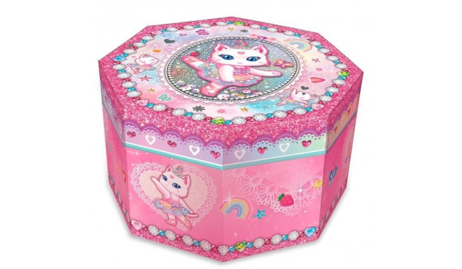 Pecoware octagonal music box - Cat ballerina