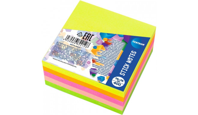 Notepad 76x76mm CENTRUM neon colors 400 sheets