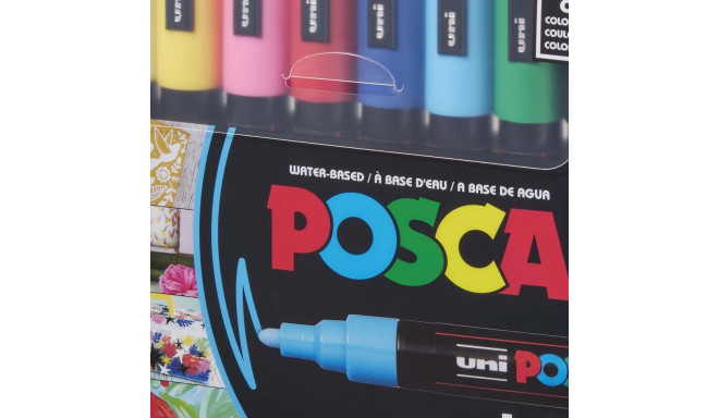 Color marker UNI Posca PC-5M set of 8 basic colors