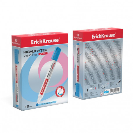 Highlighter  ErichKrause® Visioline V-40, color: blue (box 12 pcs.)