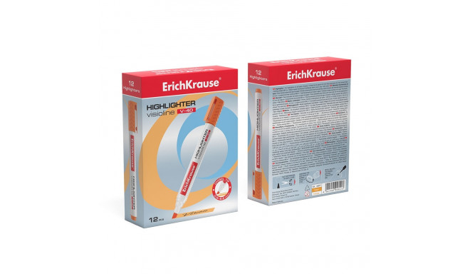 Highlighter  ErichKrause® Visioline V-40, color: orange(box 12 pcs.)