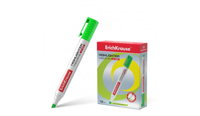 Highlighter  ErichKrause® Visioline V-40, color: green (box 12 pcs.)