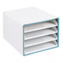 Drawer box for table YELLOW ONE, light blue with 4 drawers
