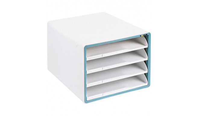 Drawer box for table YELLOW ONE with 4 drawers, light blue