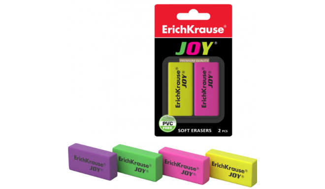 Kustukumm ERICH KRAUSE JOY® 2 tk blisterpakend värvilised