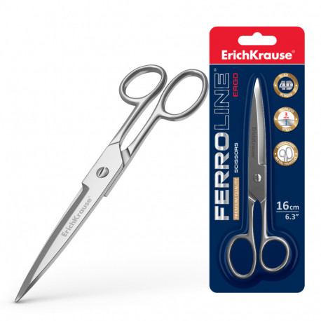 Scissors ErichKrause® Ferro, 16 cm (blister 1 pcs)