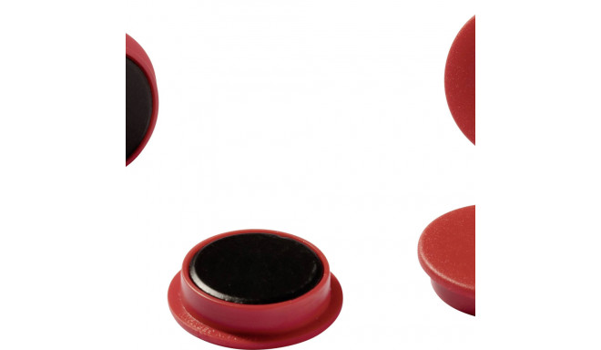 Magnet red - 32 mm, holding power 8N, height 7 mm, 4 magnets per blister card