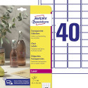 Kleebisetikett läbipaistvast polüesterkilest AVERY Zweckform 45,7x25,4mm 25 lehte (L7781-25)