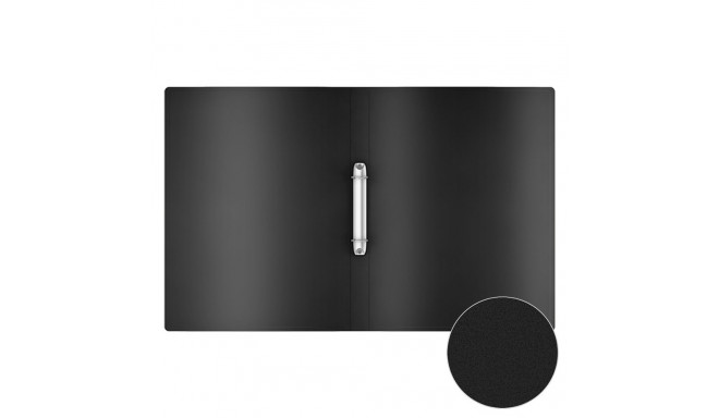 Ring binder ErichKrause® Matt Classic, with 2 rings, 24mm, A4, black (4 pcs in a bag)