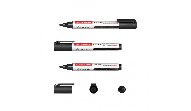 White board marker with liquid ink ErichKrause® Liquid LW-600, color: black (box 10 pcs.)