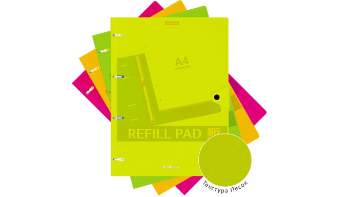 Kaustik röngasmähnämiga A4 ERICH KRAUSE grid plastkaaned 80 sheets