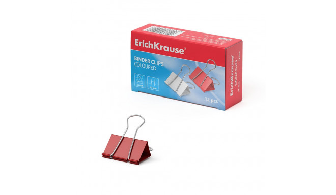 Binder clips ErichKrause®, 25 mm, coloured (box 12 pcs)