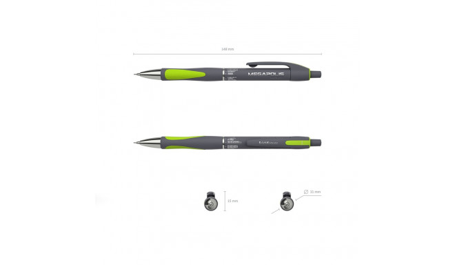 Mechanical pencil ErichKrause® MEGAPOLIS Concept 0.5 мм, НВ (box 12 pcs.)