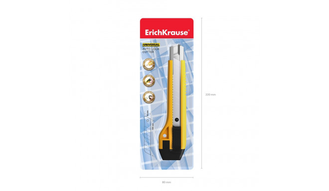 Cutter auto-lock ErichKrause® Universal, 9 mm (blister 1 pcs)