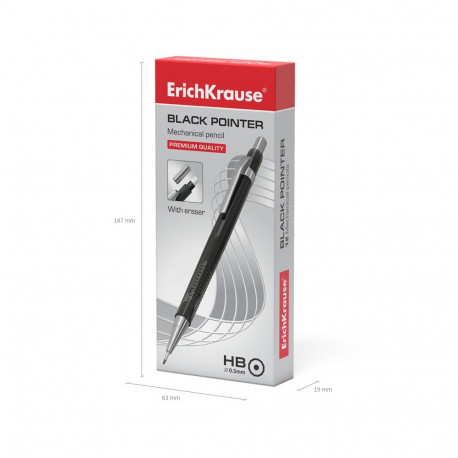 Mechanical pencil ErichKrause® Black Pointer 0.5 mm, HB (box 12 pcs.)
